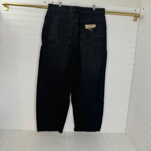 NWT Pull& Bear Black Skate Jeans 36W - Picture 2 of 10